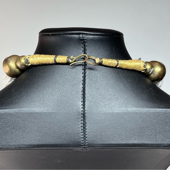 VTG Multi Layer Seed Bead Native Tribal Collar Necklace 17" - Picture 6 of 11